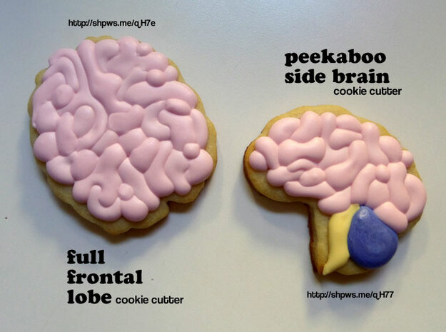 Full Frontal Lobe Cookie Cutter in White Natural Versatile Plastic