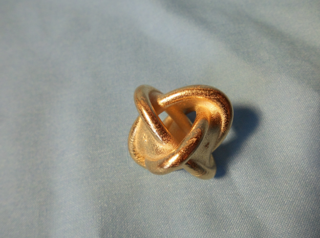 Unusual twisted D8 (rings) in Polished Bronzed Silver Steel: Extra Small