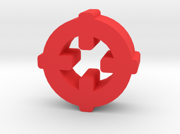 Game Piece, Target Symbol in Red Processed Versatile Plastic