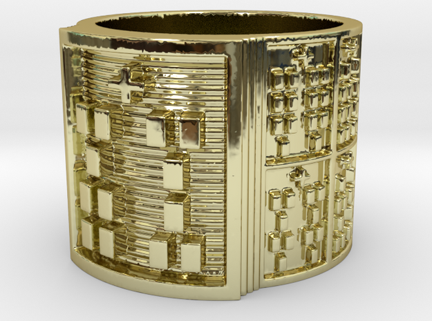 IWORIBOKA Ring Size 11-13 in 18k Gold Plated Brass: 12 / 66.5