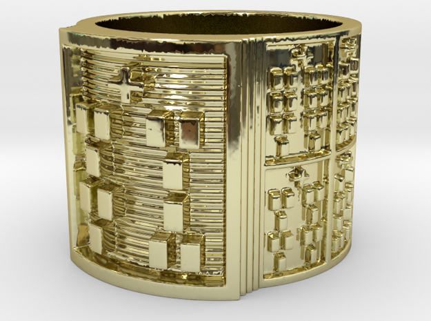 IWORIBOFUN Ring Size 11-13 in 18k Gold Plated Brass: 12 / 66.5