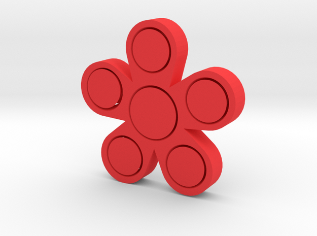 Fidget Flower in Red Processed Versatile Plastic