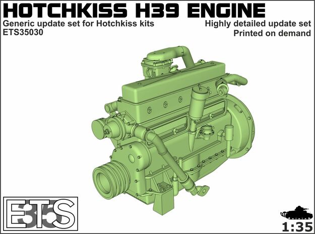 ETS35030 - Hotchkiss H39 Engine in Tan Fine Detail Plastic