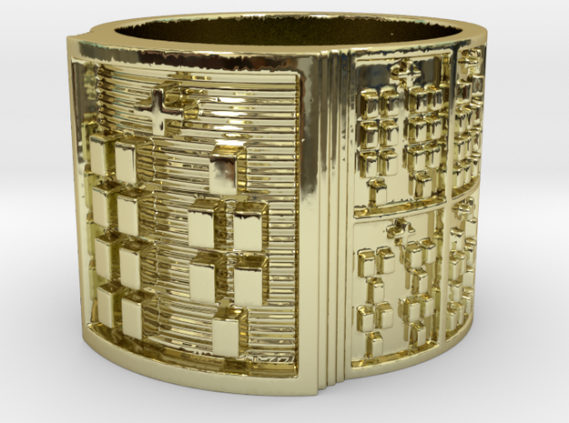 ODIYEKUN Ring Size 14 in 18k Gold Plated Brass