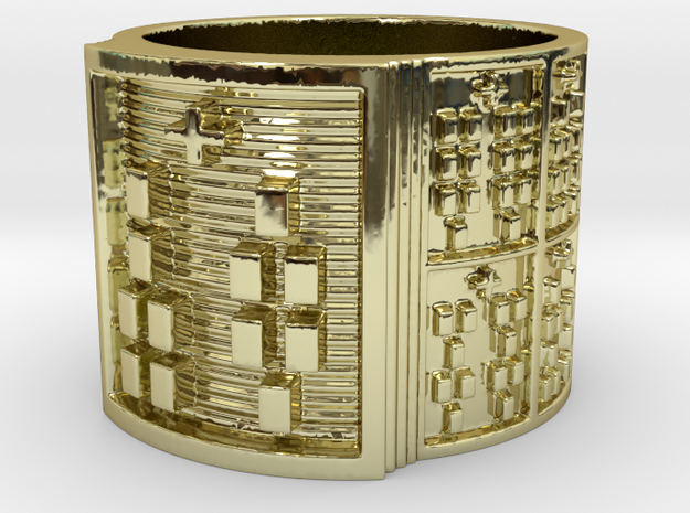 ODIROSO Ring Size 13.5 in 18k Gold Plated Brass