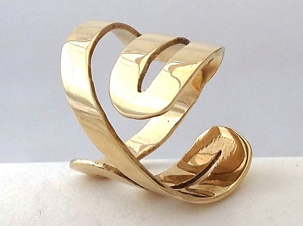 NEVER ENDING RING Size 7 in Polished Brass