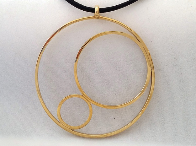 3CIRCLES PENDANT in Polished Brass