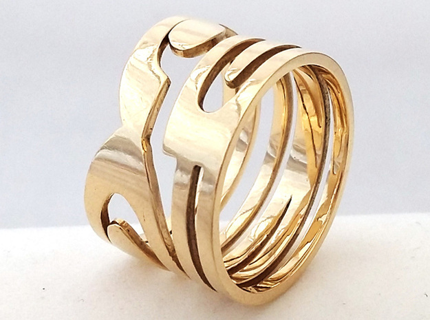  NUMBER 2 RING Size 7 in Polished Brass