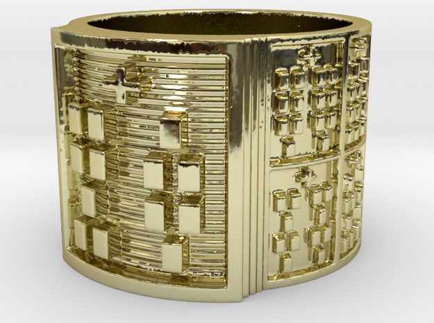 ODITRUPON Ring Size 14 in 18k Gold Plated Brass