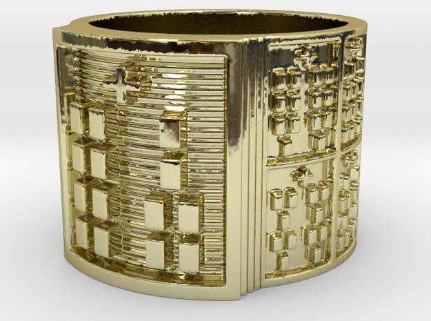 IROSOYEKUN Ring Size 13.5 in 18k Gold Plated Brass