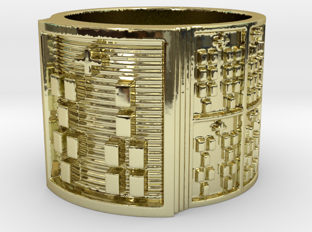 IROSOFUN Ring Size 13.5 in 18k Gold Plated Brass