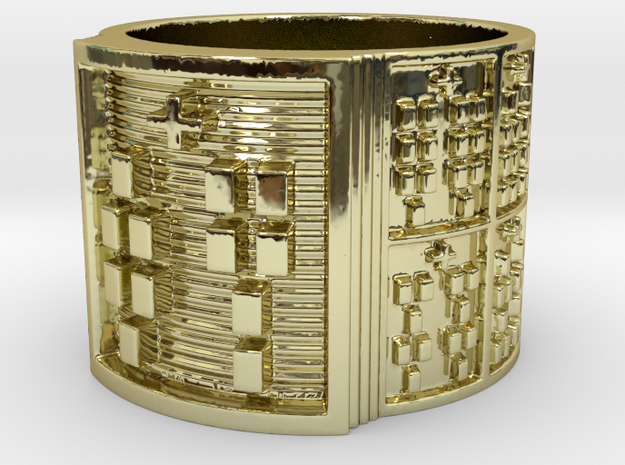 OJUANINISHIDI Ring Size 14 in 18k Gold Plated Brass