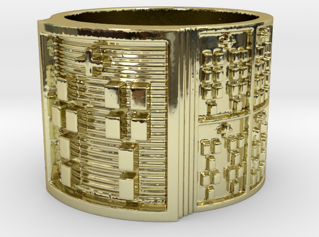 OJUANIALAKENTU Ring Size 14 in 18k Gold Plated Brass