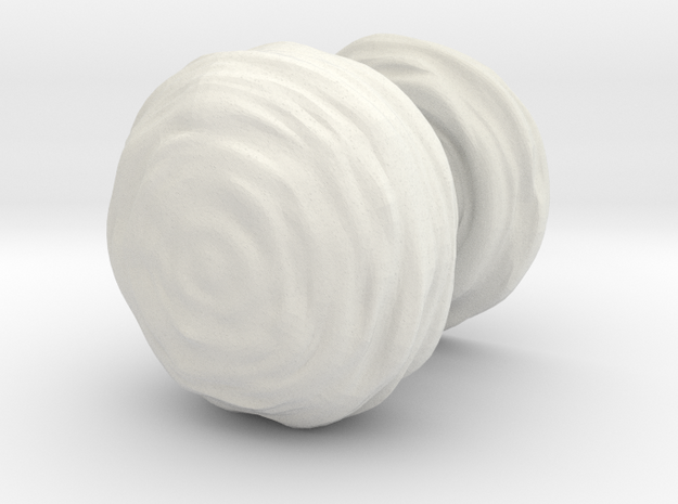 Mushroom Cloud 5cm in White Natural Versatile Plastic