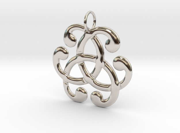 Health Harmony Therapy Celtic Knot in Rhodium Plated Brass: Medium