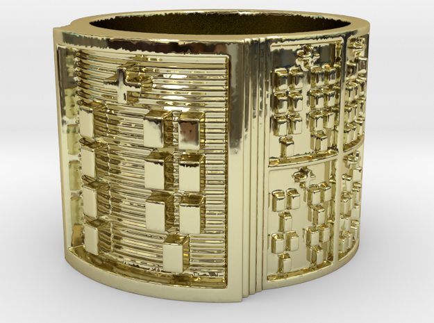 OKANASODDE Ring Size 13.5 in 18k Gold Plated Brass