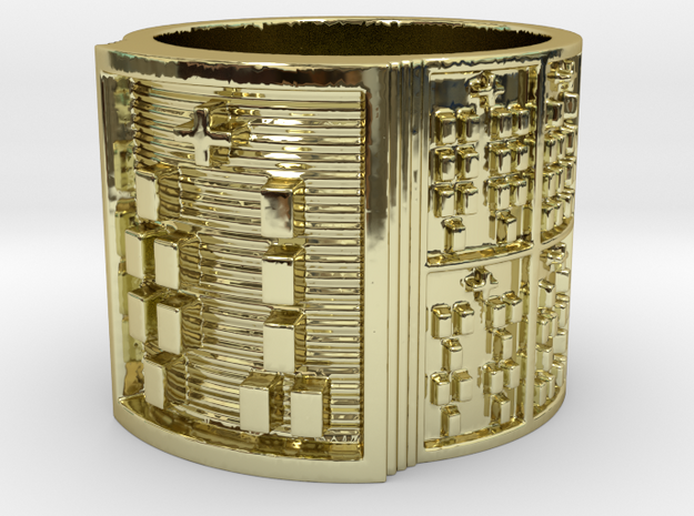 OGUNDAODI Ring Size 11-13 in 18k Gold Plated Brass: 12 / 66.5
