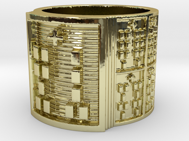 OGUNDATRUPON Ring Size 11-13 in 18k Gold Plated Brass: 12 / 66.5
