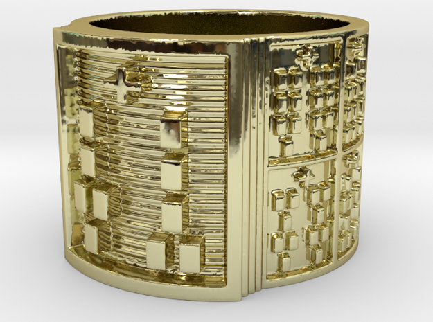 OGUNDAKETE Ring Size 13.5 in 18k Gold Plated Brass