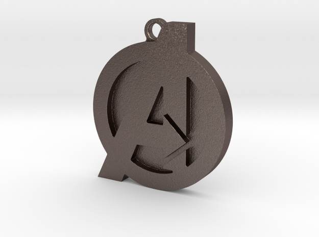 Avenger Keychain in Polished Bronzed Silver Steel