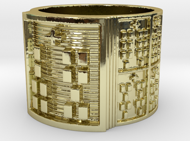OTRUPONKOSO Design Ring Size 14 in 18k Gold Plated Brass