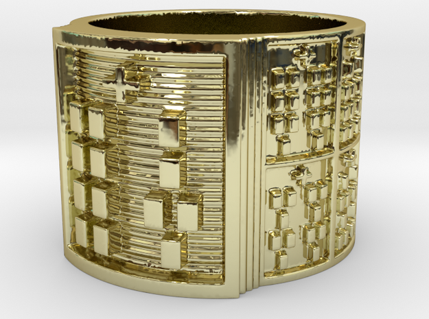 IRETEOYEKUN Ring Size 13.5 in 18k Gold Plated Brass