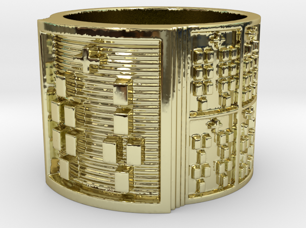 IRETEUNTEDI Ring Size 13.5 in 18k Gold Plated Brass