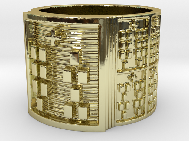 OSHEKANA Ring Size 13.5 in 18k Gold Plated Brass