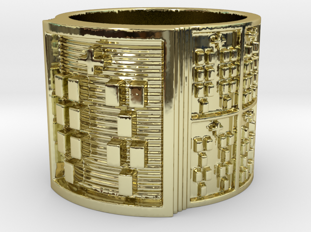 OFUNKANA Ring Size 11-13 in 18k Gold Plated Brass: 12 / 66.5
