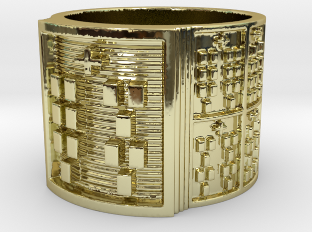 OFUNKANA Ring Size 13.5 in 18k Gold Plated Brass