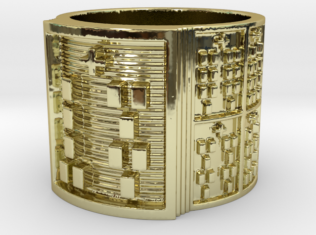OFUNFUNDA Ring Size 11-13 in 18k Gold Plated Brass: 12 / 66.5