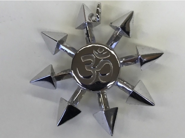 Chaos Star Pendant in Rhodium Plated Brass