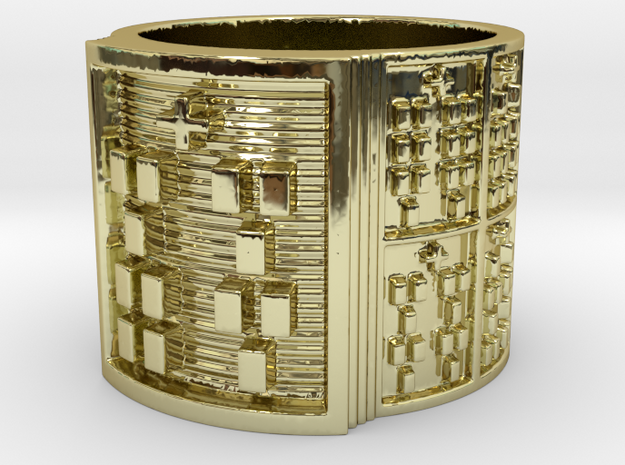 OFUNKAMALA Ring Size 11-13 in 18k Gold Plated Brass: 12 / 66.5