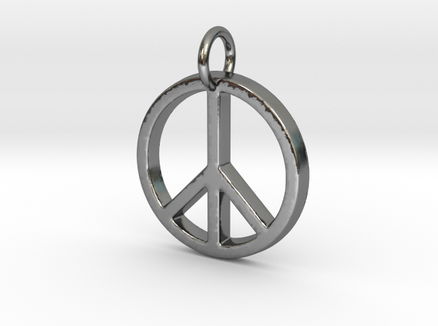 Peace Symbol in Polished Silver