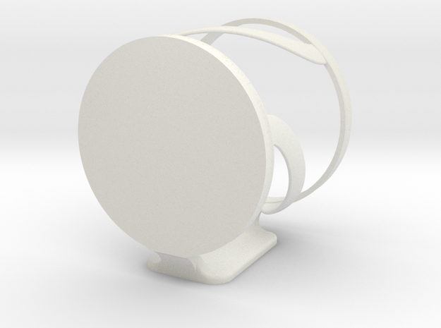 Damage free, wall mountable cup holder  in White Natural Versatile Plastic
