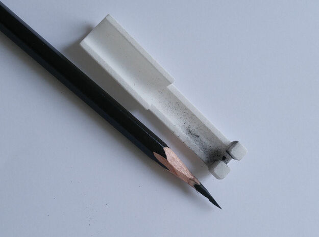 Pencil Holder (for sharpening extra long points) in White Processed Versatile Plastic