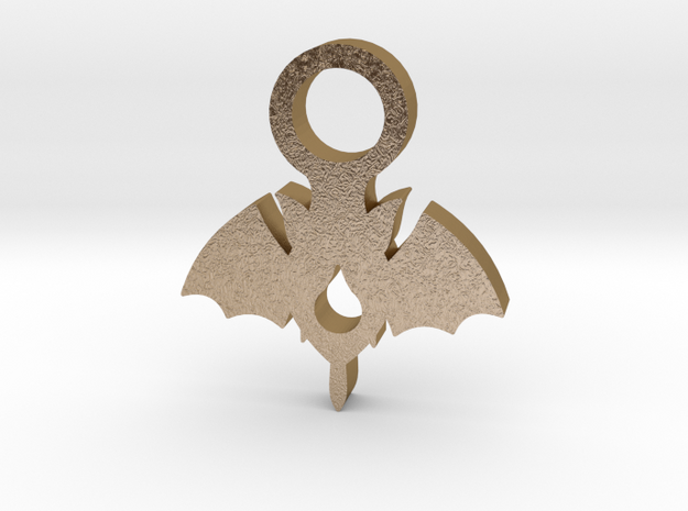 Vampire Pendant  in Polished Gold Steel