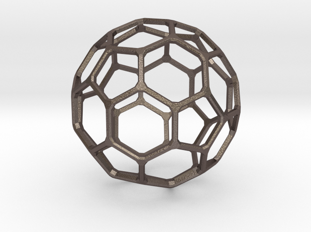 Buckyball Mini in Polished Bronzed Silver Steel