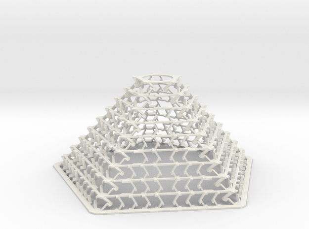 Pentagonal Pyramid Staggered Desktop Decor Lamp in White Natural Versatile Plastic
