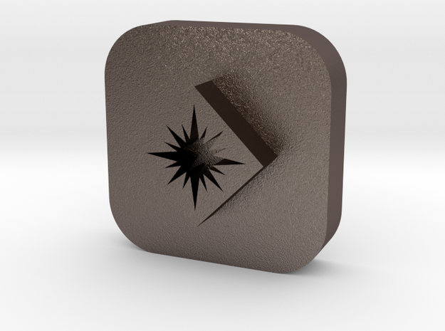 Star in Diamond Leather Stamp in Polished Bronzed Silver Steel