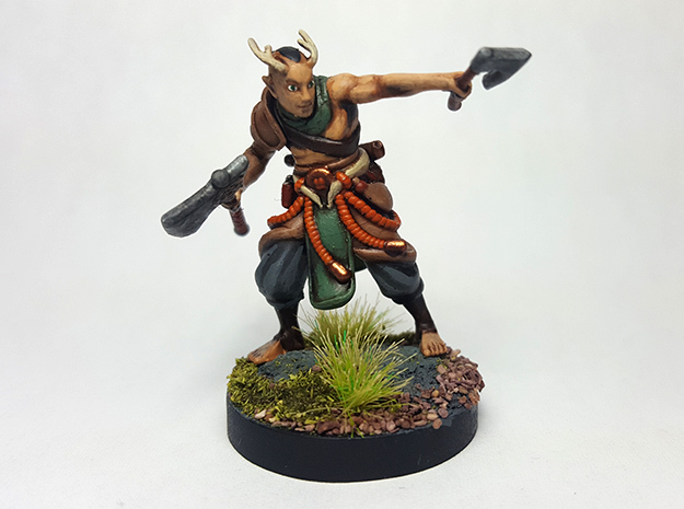 Elf w/ Axes in Smooth Fine Detail Plastic