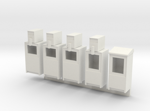 Newspaper Boxes in 1:35 scale in White Natural Versatile Plastic