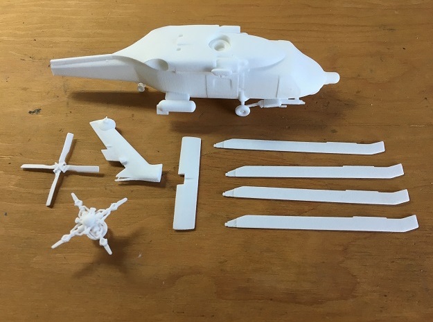 SH-60 USCG V20 87thScale 3D Print_Fuse in White Processed Versatile Plastic