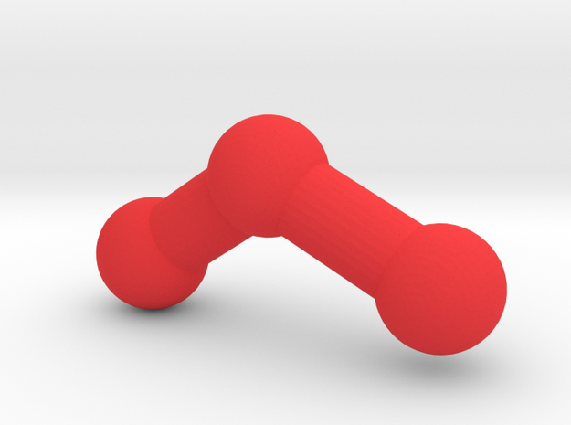 Ozone molecule model. in Red Processed Versatile Plastic: 1:10