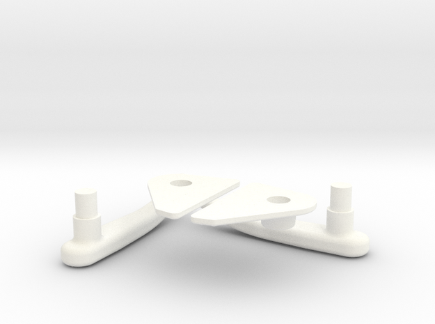 Lama Door Handles 1.4 in White Processed Versatile Plastic