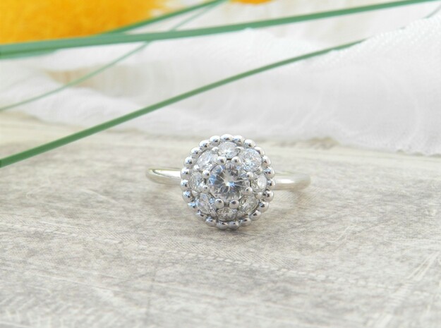 Bouquet Engagement Ring in 14k White Gold
