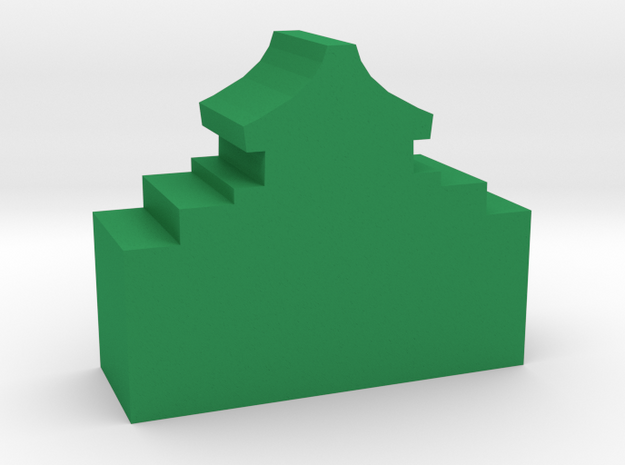Game Piece, Great Wall Fort in Green Processed Versatile Plastic
