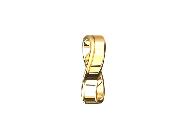 Wedding Ring INFINITY. Comfort fit. Size 13 in 14K Yellow Gold