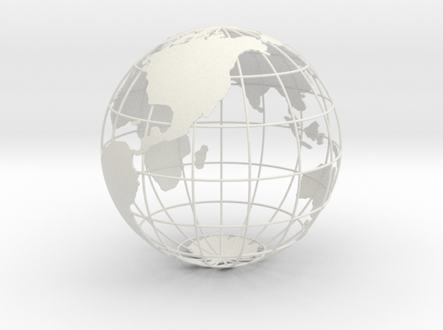 Reversed Globe in White Natural Versatile Plastic