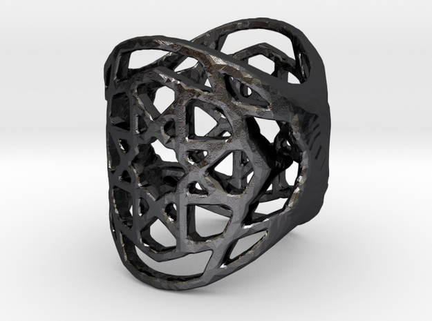 Ringpattern6 in Polished and Bronzed Black Steel